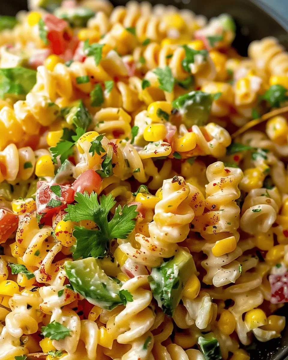 Perfect Mexican Street Corn Pasta Salad with Turkey Bacon Delight