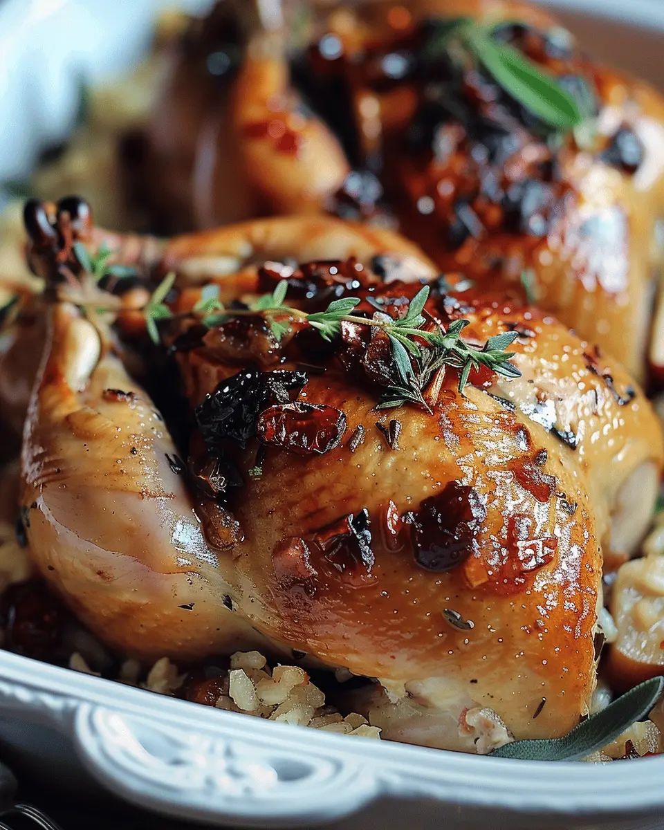 Cornish Hens with Apple-Cranberry Rice Stuffing for a Cozy Dinner