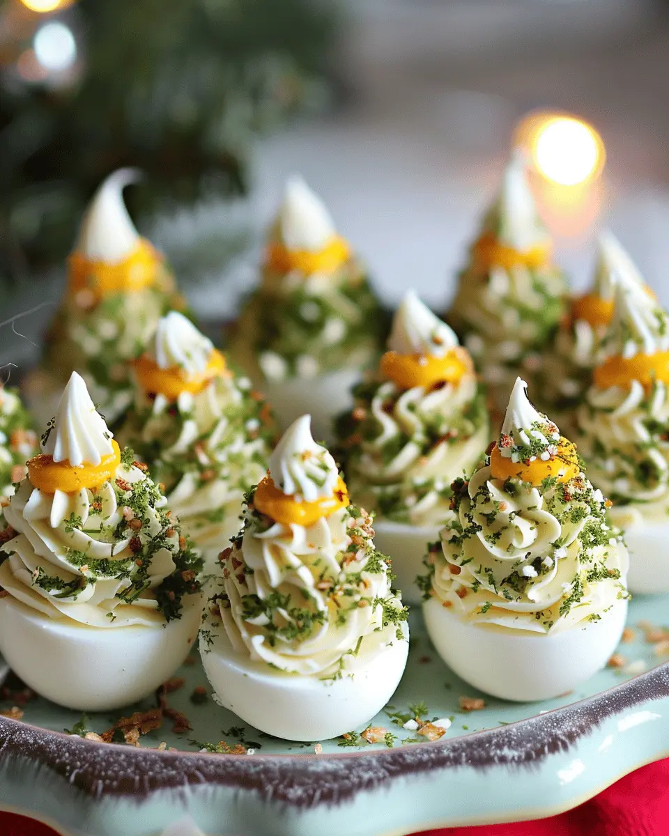 Deviled Egg Christmas Trees: Easy Festive Treats with Turkey Bacon