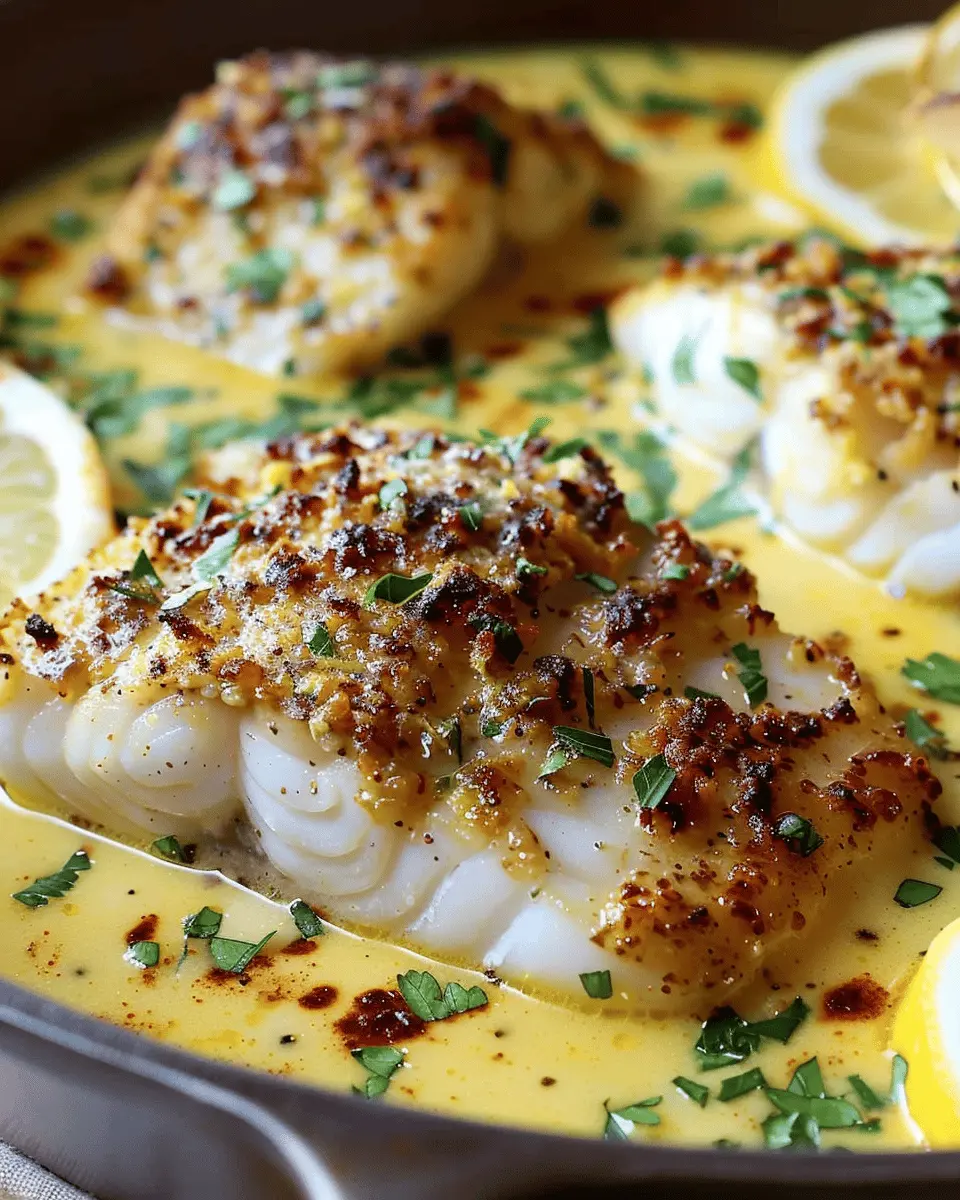 Baked Cod in Coconut Lemon Cream Sauce: Easy Weeknight Delight