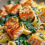 Salmon Spinach Pasta Dish
