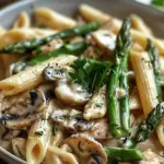 Creamy Mushroom asparagus Chicken Penne
