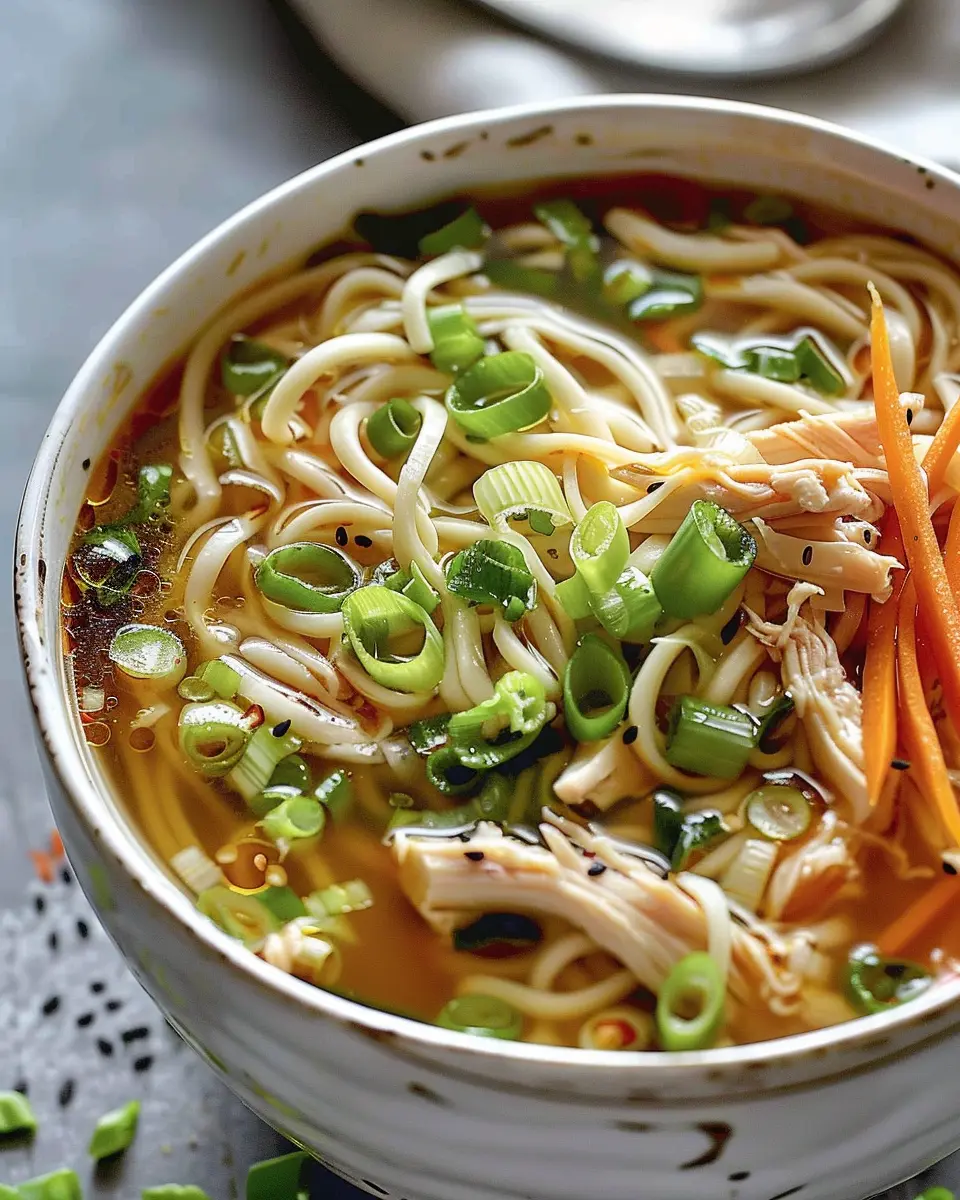 Aromatic Ginger Scallion Chicken Noodle Soup for Cozy Nights
