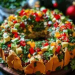 Christmas Taco Cheese Ball Wreath