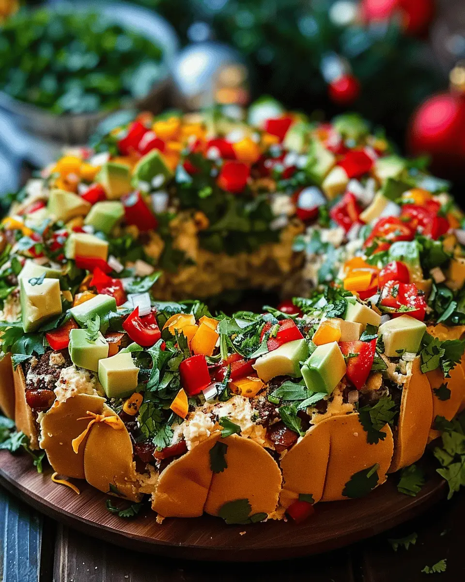 Christmas Taco Cheese Ball Wreath: The Best Festive Appetizer Delight