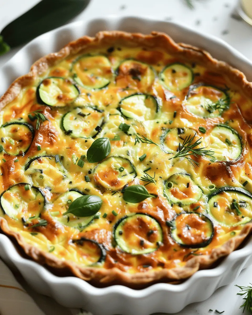 Zucchini Cottage Cheese Crustless Quiche with Turkey Bacon Delight