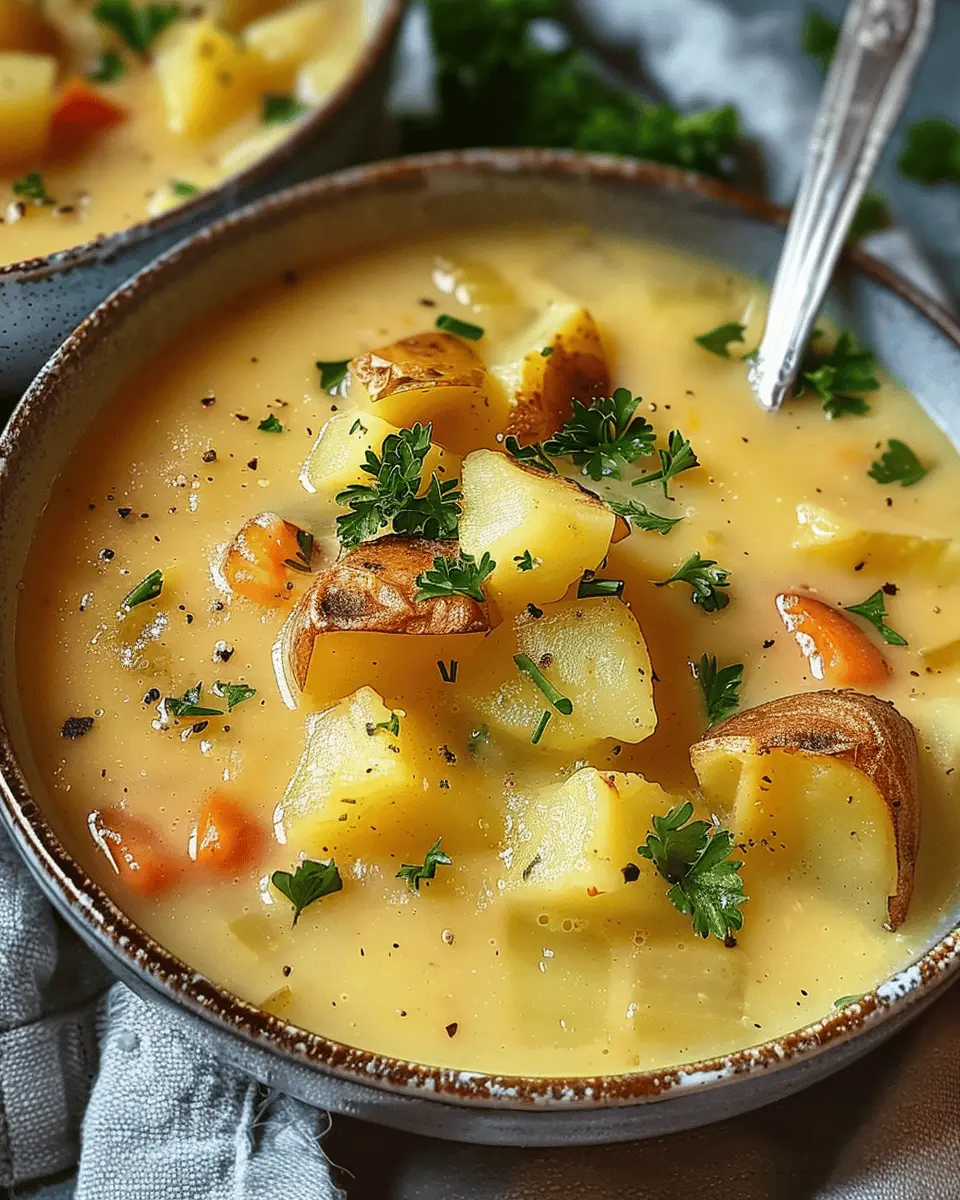 hearty vegan german potato soup that’s creamy and satisfying