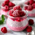 Raspberry Chia Pudding Sweetened with Maple Syrup
