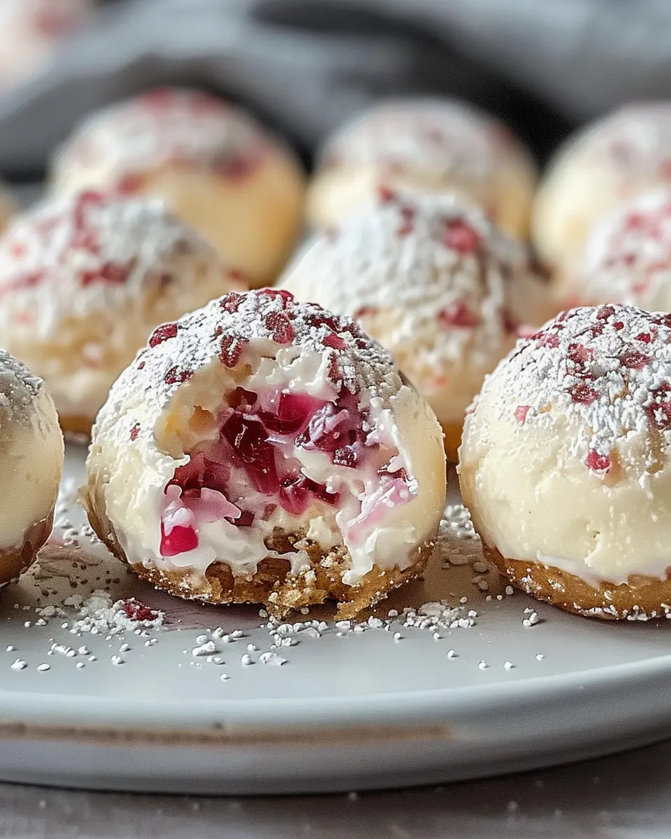 Rhubarb Cheesecake Bombs: Indulgent Bites of Sweet Bliss