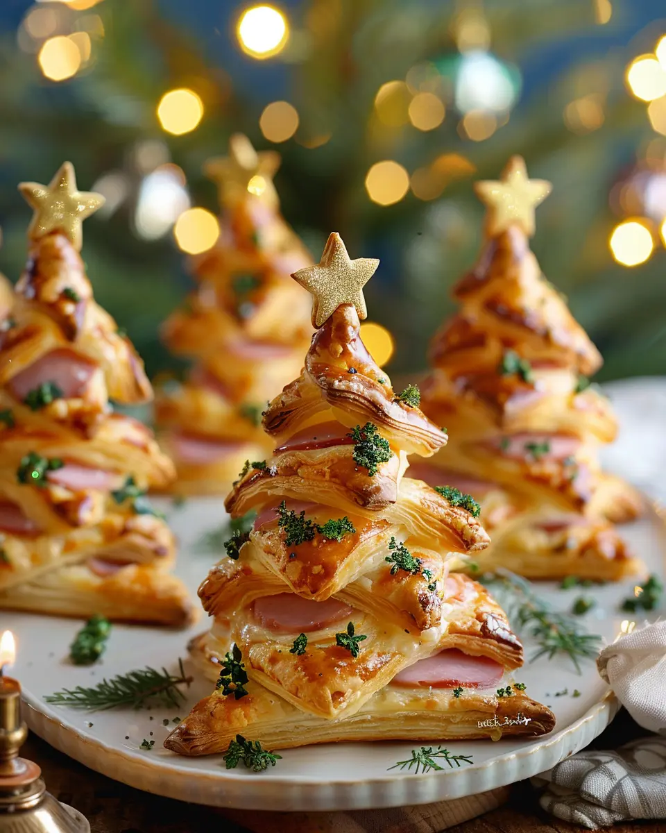 Ham Cheese Puff Pastry Christmas Trees: Easy Festive Treats