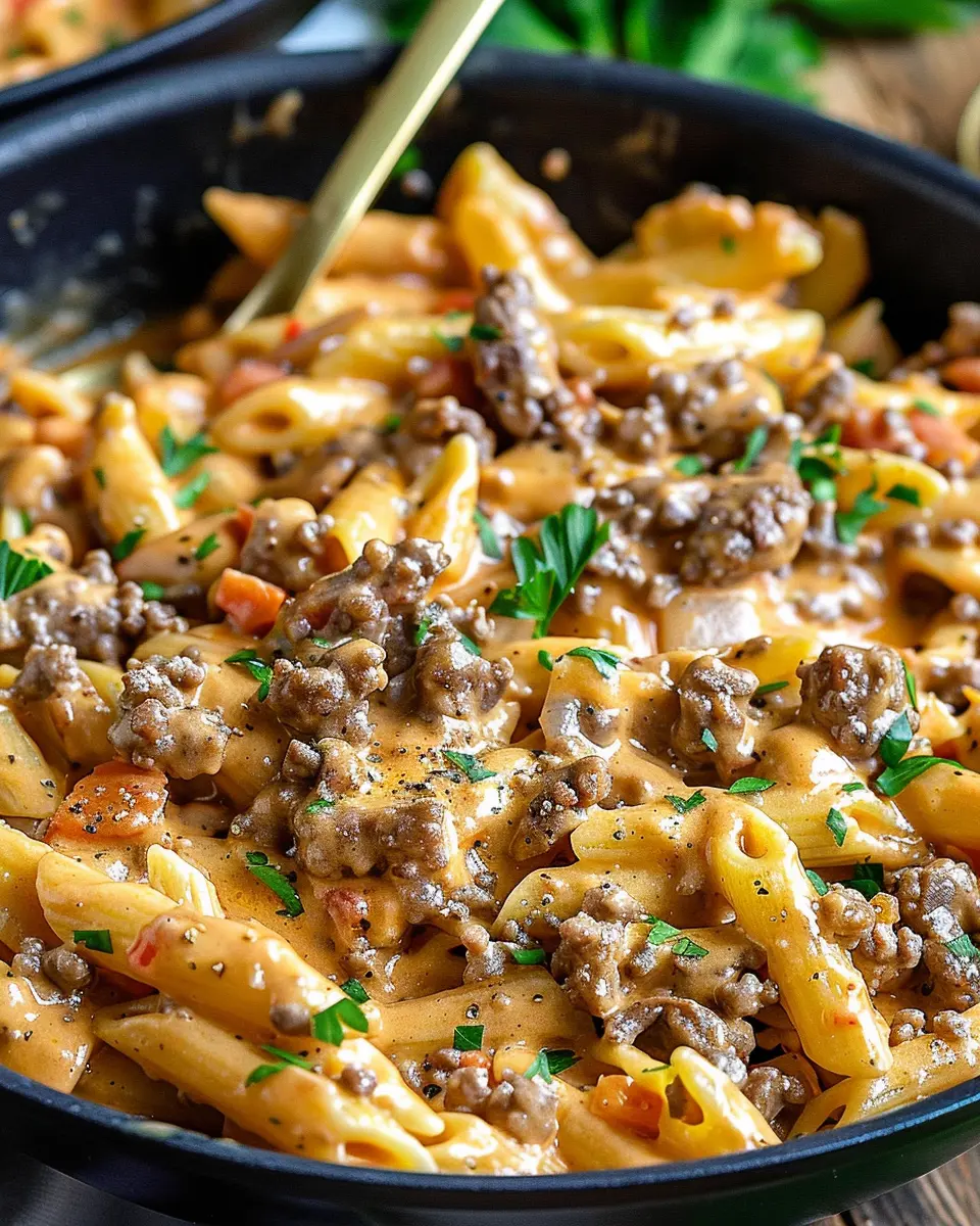 Irresistible Creamy Beef Pasta for Cozy Nights with Turkey Bacon