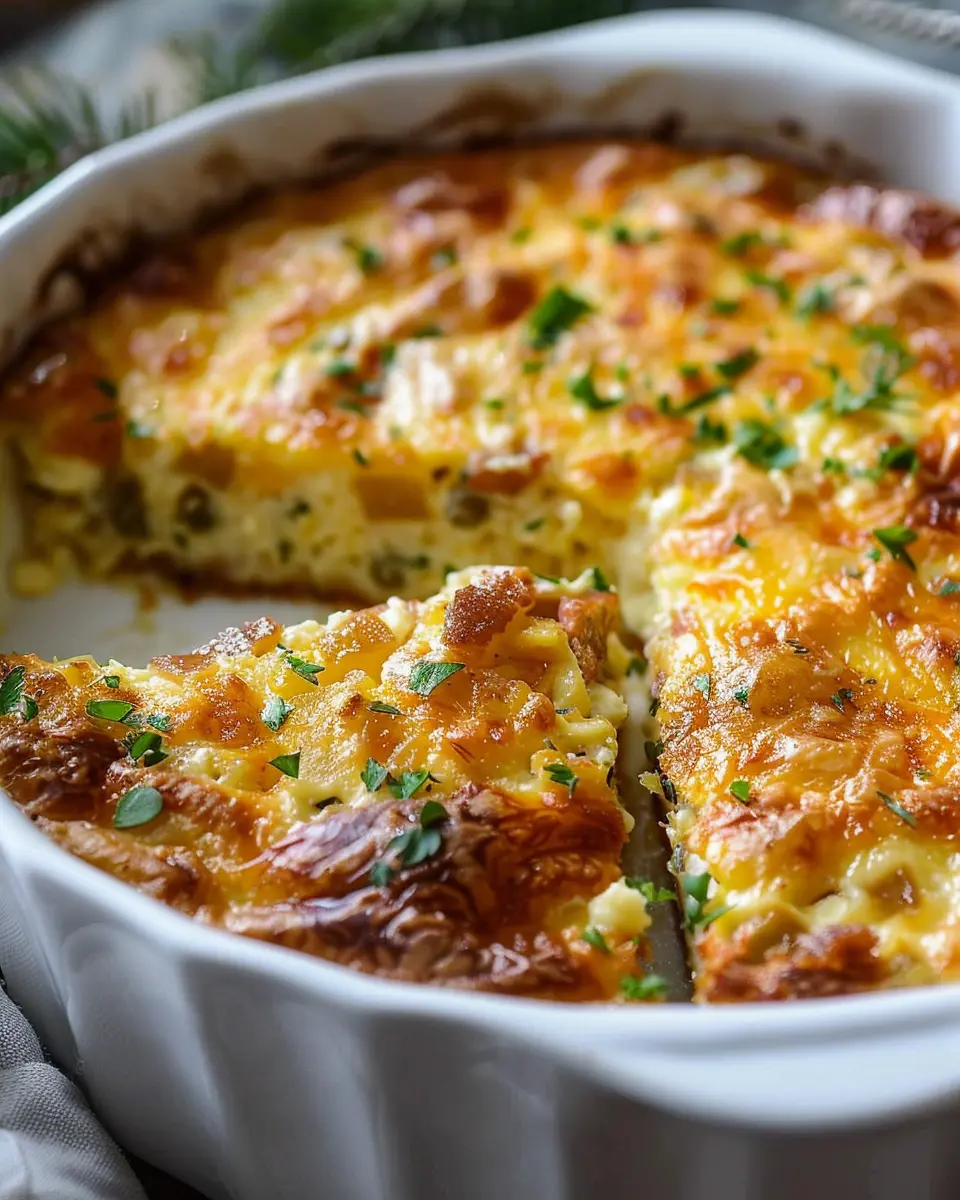Martha Stewart Christmas Breakfast Casserole Recipe with Turkey Bacon and Chicken Ham
