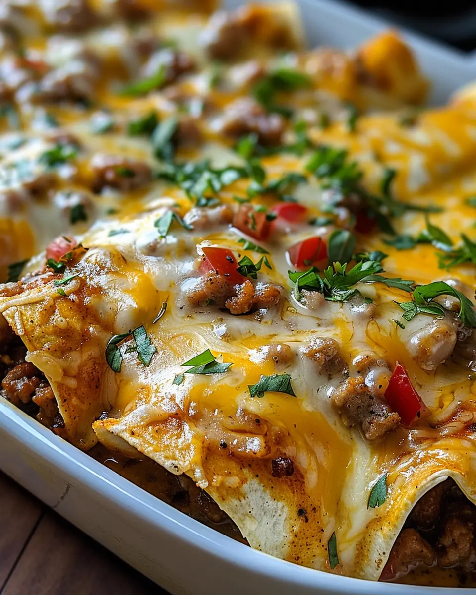 Southern Breakfast Enchiladas: Indulgent Sausage Gravy Delight