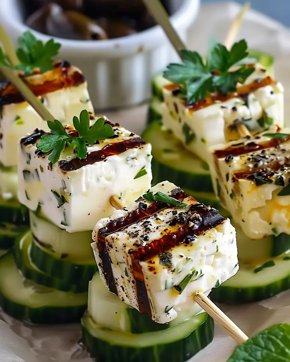 Feta Skewers with Cucumber Recipe: Easy Appetizer Delight