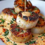 Seared Scallops with Spicy Cajun Cream Sauce