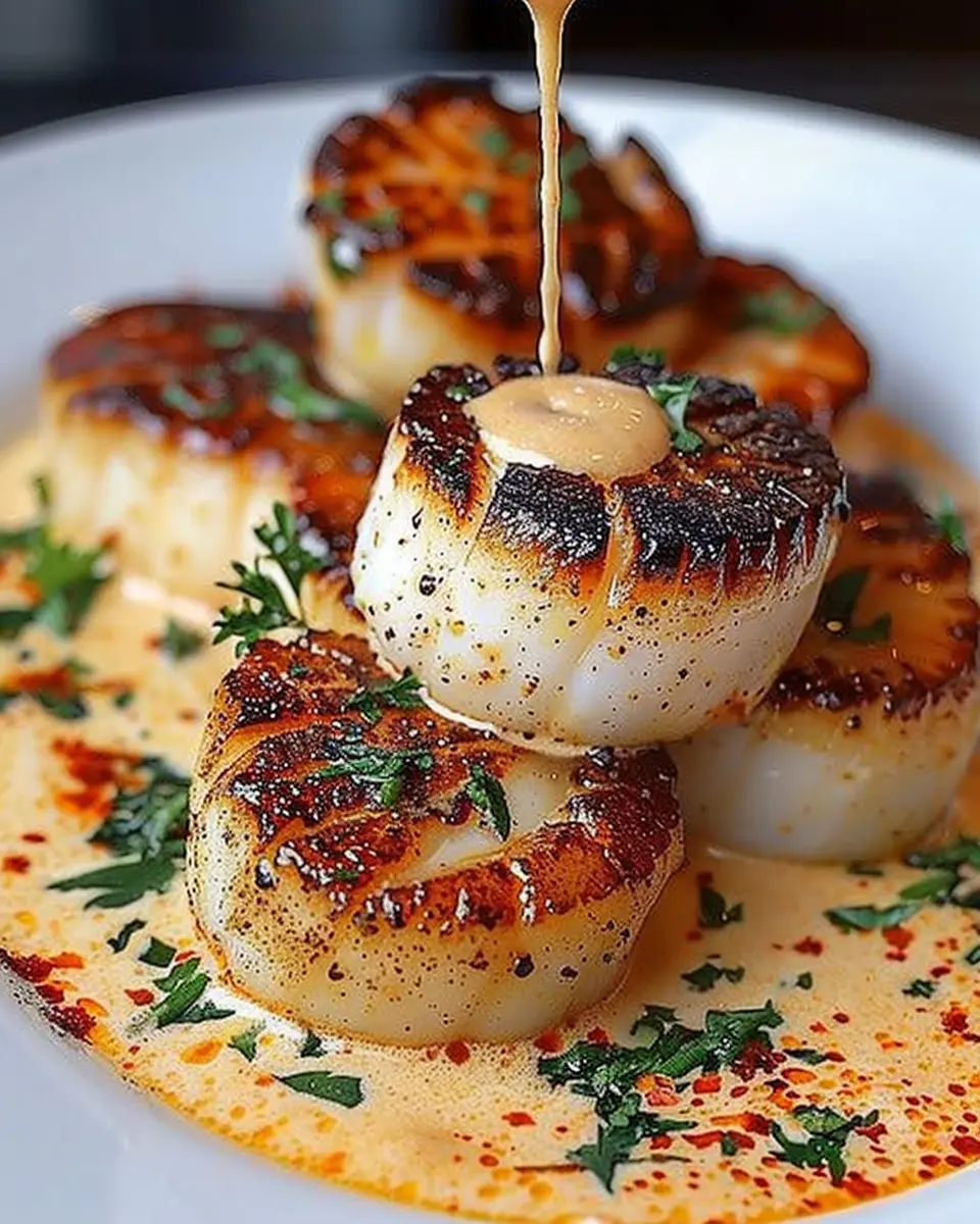 Seared Scallops with Spicy Cajun Cream Sauce: An Indulgent Delight