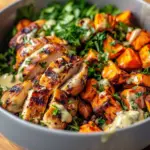 Maple Dijon Chicken & Sweet Potato Bowls