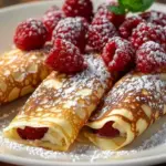 Raspberry Vanilla Cream Crepes