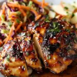 Sticky Apple Cider Chicken with Crisp Autumn Slaw