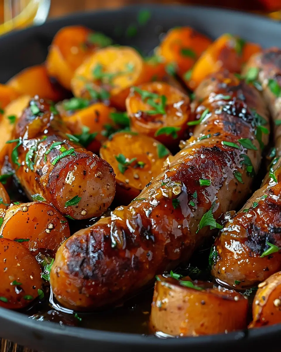 Sausage and Sweet Potatoes with Honey Garlic Sauce Made Easy