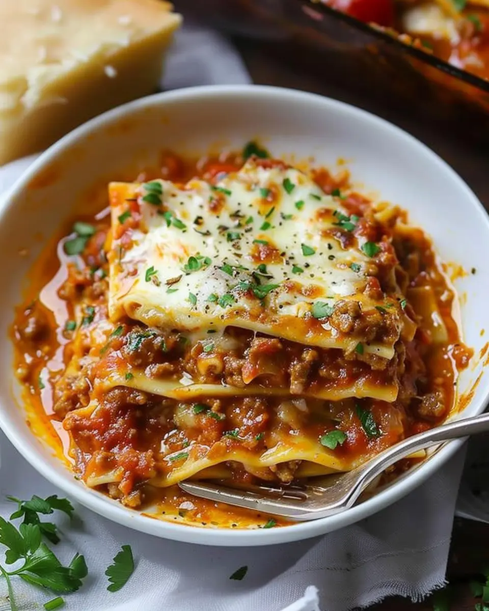 Lasagna Soup: Easy Comfort Food with Turkey Bacon and Chicken Ham