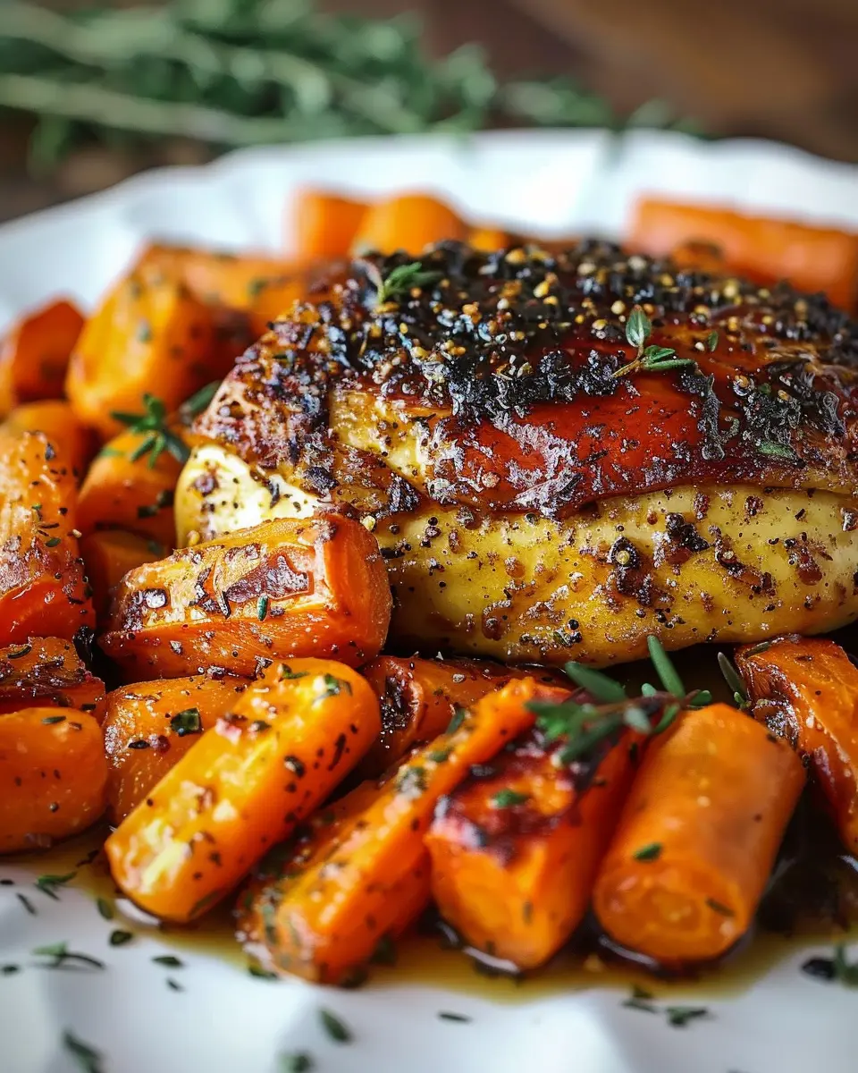 Honey Dijon Baked Chicken: Easy Recipe with Roasted Carrots