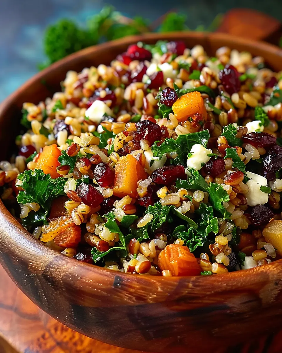 Autumn Harvest Grain Salad with Cranberries