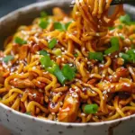 Sticky Garlic Chicken Noodles Recipe