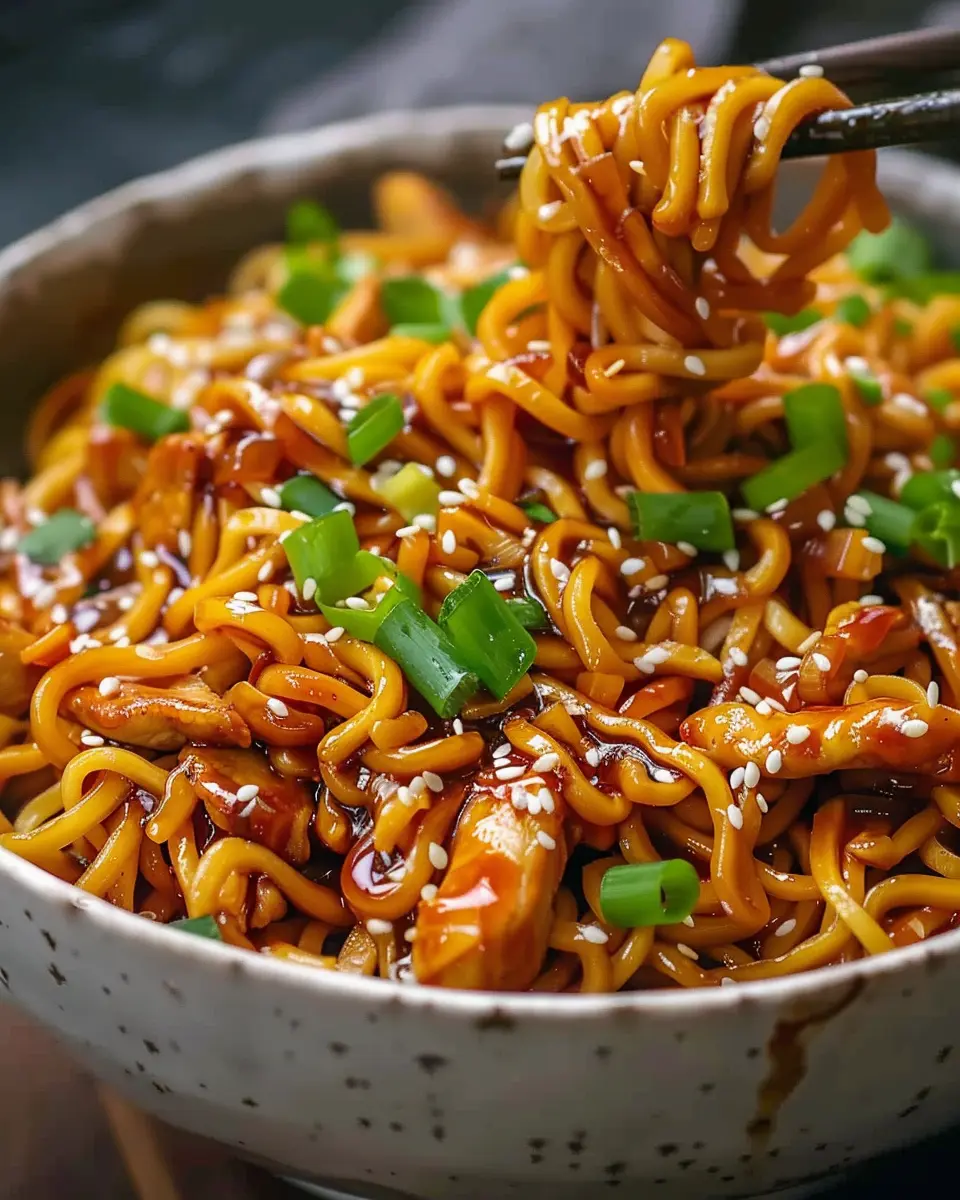 Sticky Garlic Chicken Noodles Recipe: Easy Comfort Food Delight