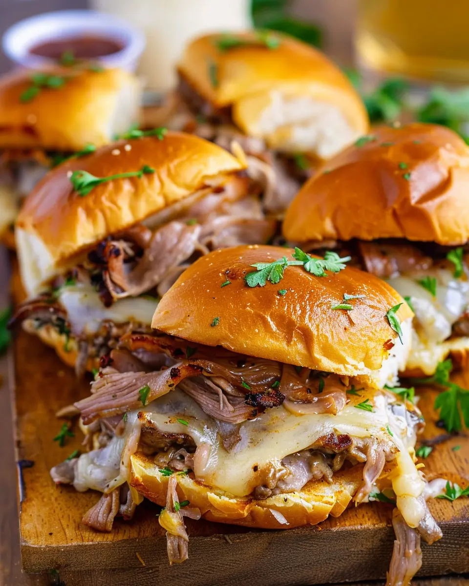 Easy French Dip Sliders Recipe with Savory Turkey Bacon Magic