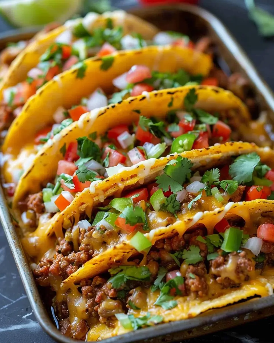 Oven-Baked Cheesy Tacos: Crispy & Loaded with Turkey Bacon Delight