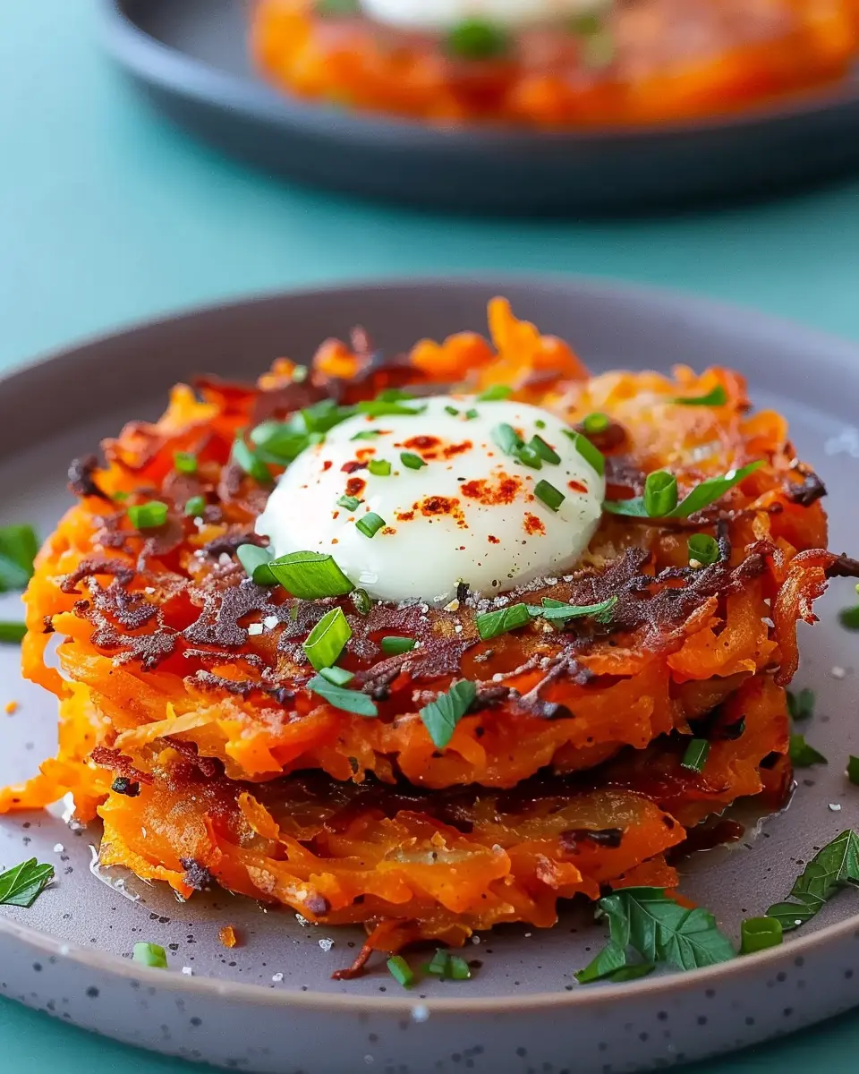 Savory Sweet Potato Hash Browns with Turkey Bacon and Herbs