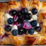 Blueberry Cream Cheese Croissant Casserole