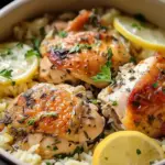 Slow Cooker Lemon Herb Chicken and Rice