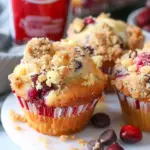 Cranberry White Chocolate Chip Streusel Muffins