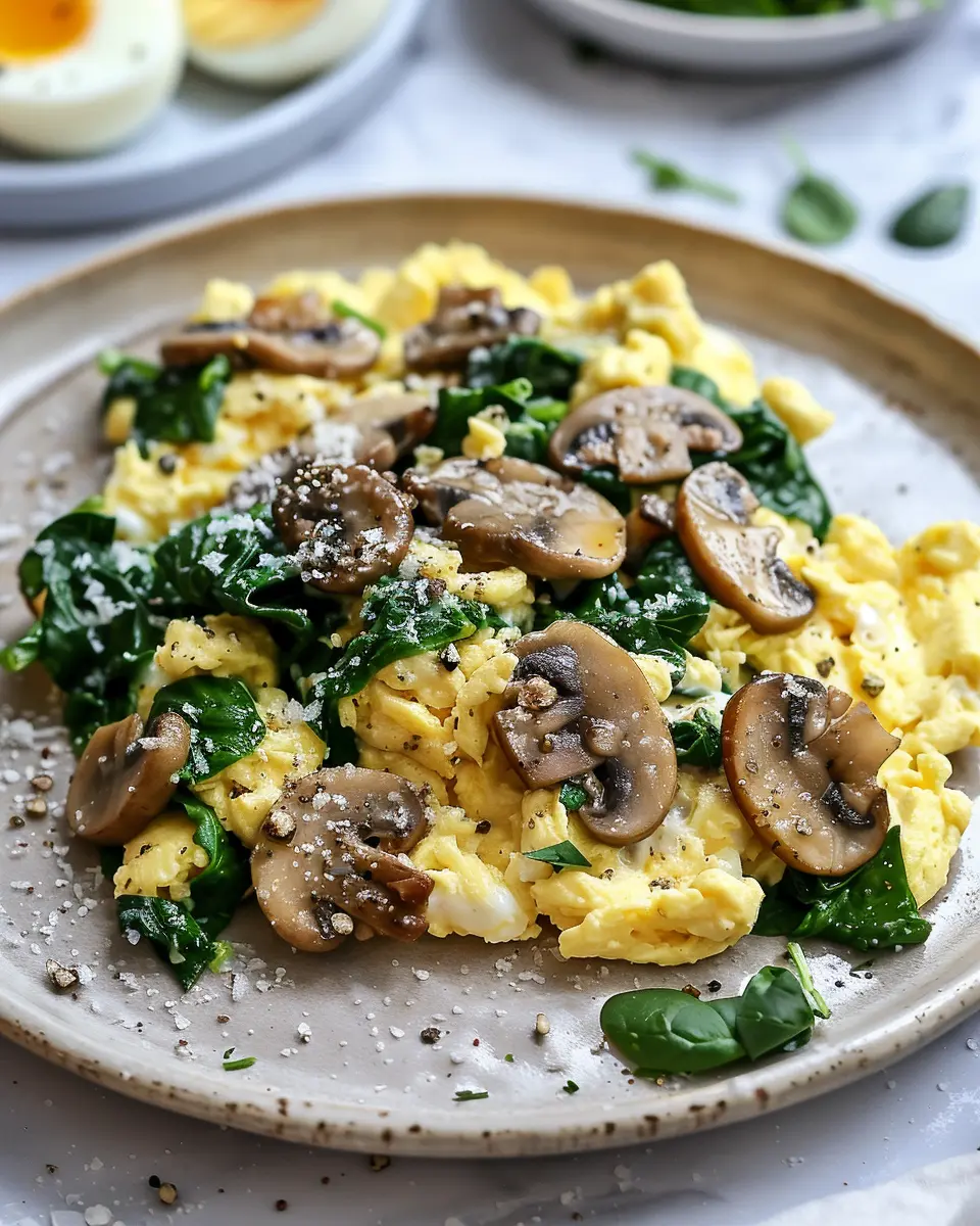 10-Minute Mushroom Spinach Scrambled Eggs: A Healthy Delight