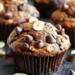 Chocolate Peanut Butter Banana Muffins