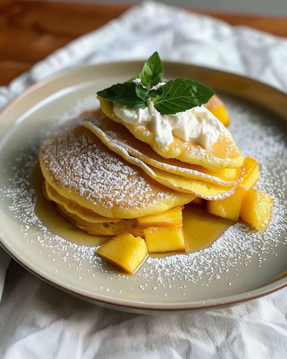 Mango Pancakes: Easy Tropical Delight with Turkey Bacon and Fruit